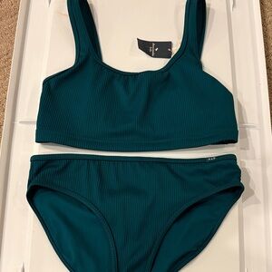 Abercrombie Kids Deep Teal Ribbed Bikini